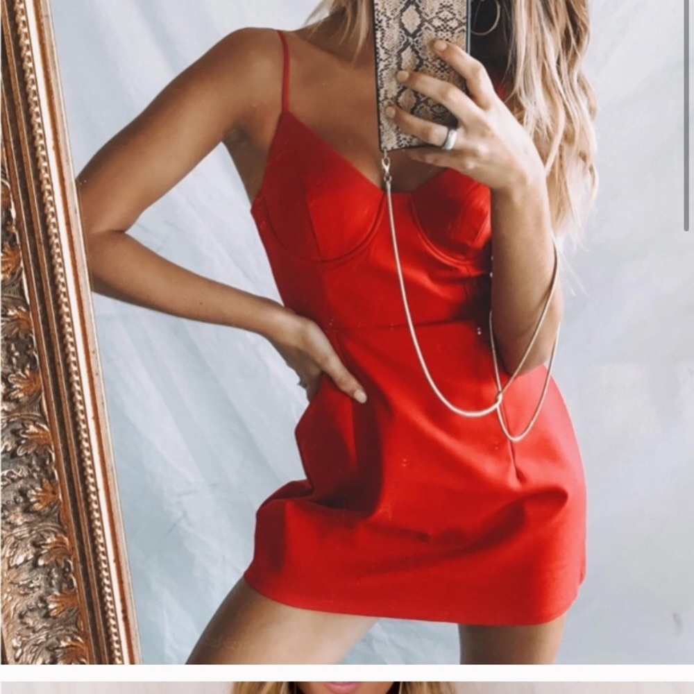 Princess polly red novella mini dress